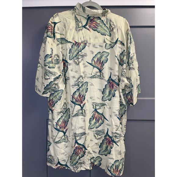 Club Newport Floral Print Button-Up Short Sleeve T-Shirt Funky Tropical L - Picture 3 of 5